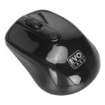 Evo Labs MO-234WBLK Wireless Mouse, 2.4GHz with USB Mini Receiver, 800 DPI Optical Tracking, Ambidextrous Design for PC / Mac / Laptop, Gloss Black
