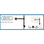 piXL Desk-Mounted Fully-Adjustable Single Monitor Arm for Screens up to 32 inch with VESA Mount & Built-In Cable Management - Image 2