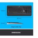 Logitech MK540 Advanced Wireless Keyboard and Mouse Combo for Windows, 2.4 GHz Unifying USB-Receiver, Multimedia Hotkeys, 3-Year Battery Life, for PC, Laptop, QWERTY UK Layout, Black - Image 5