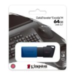 Kingston DataTraveler ExodiaM DTXM/64GB USB Flash Drive, 64GB, USB 3.2, Blue / Black, Moving Cap Design - Image 3