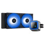 DeepCool LS520 Premium AiO Liquid CPU Cooler, Universal Socket, 240mm Radiator, PWM 2250RPM Cooling Fans, Addressable RGB LED Lighting, Fully Customizable Infinity Mirror Cap Design, Black Version - Image 2