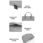 Prevo 15.6 Inch Laptop Sleeve, Side Pocket, Cushioned Lining, Light Grey - Image 4