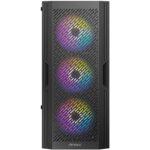 ANTEC AX20 Case, Black, Mid Tower, 1 x USB 3.0 / 2 x USB 2.0, Tempered Glass Side Window Panel, Slanted Bar & Mesh Design for Massive Airflow, 3 x RGB LED Fans Included, ATX, Micro ATX, Mini-ITX - Image 3