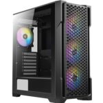 ANTEC AX90 Case, Black, Mid Tower, 1 x USB 3.0 / 2 x USB 2.0, Tempered Glass Side WIndow Panel, Diamond-Shaped Mesh Front Panel for Excellent Cooling Performance, 4 x Addressable RGB Fans Included with Hub - Image 2