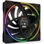 be quiet! Light Wings PWM High Speed Addressable RGB Fan Pack, 120mm, 2500RPM, 4-Pin PWM Fan & 3-Pin ARGB Connectors, Black Frame, Black Blades, ARGB Lighting on Front & Rear, Addressable RGB Hub Included - Image 4