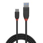 Lindy 36915 0.5m USB-A (M) 3.2 To USB-C (M) 3.2 Black Line 10Gbps Cable - Black - Image 2