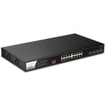 DrayTek VSPQ2200XB-K VigorSwitch PQ2200xb 16 Port 2.5 GbE POE+ Managed Layer 2+ Switch with 4x POE++ Ports and 4x 10GbE SFP+ Ports - Image 2