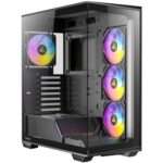 ANTEC Constellation C3 Black ARGB Case, 270' Full-View Tempered Glass, Dual Chamber, Tool-Free Design, 4 x ARGB PWM Fns With Built-In Fan Controller, ATX, Micro-ATX, ITX - Image 5