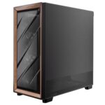 Antec FLUX Mid Tower PC Case - Tempered Glass, Black/Wood, 5 PWM Fans, USB-C, E-ATX/ATX/mATX/ITX Compatibility - Image 3