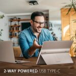 Viewsonic TD1655 16-Inch USB-C Multi-Touch, IPS Portable Monitor, 1920x1080, 60Hz, Mini HDMI, Speakers, 6.5ms, Metallic with Foldable Stand, Pivotable Display - Image 6