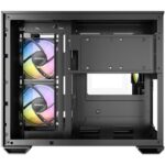 Antec CX600M Trio ARGB Mini Tower Gaming Case, Black, Tempered Glass Panels, Dual Chamber Design, Vertical Cooling, Pre-Installed ARGB Fans, Water Cooling Support, - Image 3
