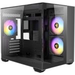Antec CX600M Trio ARGB Mini Tower Gaming Case, Black, Tempered Glass Panels, Dual Chamber Design, Vertical Cooling, Pre-Installed ARGB Fans, Water Cooling Support, - Image 4