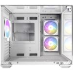 Antec CX600M Trio ARGB Mini Tower Gaming Case, White, Tempered Glass Panels, Dual Chamber Design, Vertical Cooling, Pre-Installed ARGB Fans, Water Cooling Support - Image 3