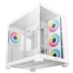 DeepCool CG530 4F Mid-Tower Case with Tempered Glass Panels, 4 Pre-Installed ARGB Fans, and Optimal Airflow Support, White - Image 3