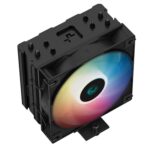 DeepCool AG400 Black ARGB V2 CPU Air Cooler, 120mm PWM Fan, 4 Direct Touch Heat Pipes, Addressable RGB, LGA1851/1700/1200, AM5/AM4 Compatible, High-Performance Single Tower Cooler - Image 3