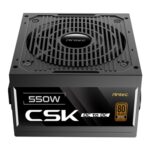 Antec CSK550DC 550W Power Supply, 80 Plus Bronze Certified, ATX 12V 2.52, Non-Modular, DC-to-DC, Flat Black Cables, 120mm Quiet Fan, UK Plug - Image 2