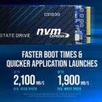 PNY (M280CS1030-500-RB) CS1030 M.2 NVMe 500GB SSD, PCIe Gen3 x4, Sequential Read of up to 2,000 MB/s and Write of up to 1,100 MB/s - Image 3