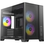 Antec FLUX M Mini Tower PC Case - Tempered Glass, Steel/Plastic, 6 PWM Fans, USB-C, Micro-ATX/ITX Compatibility - Image 2
