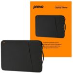 Prevo 14 Inch Laptop Sleeve, Side Pocket, Cushioned Lining, Black