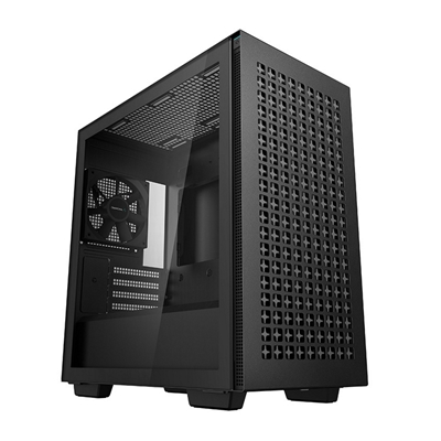 cadee-ch370-lg.jpg DeepCool CH370, Black, Mini Tower Chassis w/ Tempered Glass Window, 1x 120mm Fan, 2x USB 3.0, mATX/mITX - Image 1