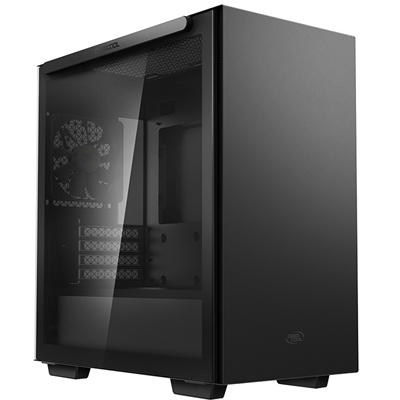 cadee-macube110b-lg.jpg DeepCool MACUBE 110 Case, Home & Business, Black, Micro Tower, 2 x USB 3.0, Tempered Glass Side Window Panel, Micro ATX, Mini-ITX - Image 1