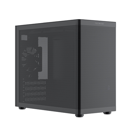 catec-fusion3-lg.jpg TecWare Fusion 3 mATX Compact PC Case, High Airflow SFF Chassis, 3 Fans Included, Top-Mount ATX/SFX PSU Support, USB-C, Supports 280mm GPU & Dual Radiators, Black - Image 1