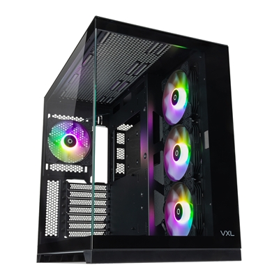 catec-vxlevob-lg.jpg Tecware VXL EVO ARGB ATX Mid-Tower PC Case - Black, Dual-Chamber Design, 4 x 120mm ARGB Fans Pre-Installed, Infinity Glass Panels, ATX/mATX/ITX Support, High Airflow Gaming Chassis - Image 1