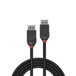 LINDY 36494 Black Line DisplayPort Cable, DisplayPort 1.2 (M) to DisplayPort 1.2 (M), 1.5m, Black & Red, Supports UHD Resolutions up to 4096x2160@60Hz, Triple Shielded Cable, Corrosion Resistant Copper 30AWG Conductors, Retail Polybag Packaging - Image 3