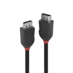 LINDY 36494 Black Line DisplayPort Cable, DisplayPort 1.2 (M) to DisplayPort 1.2 (M), 1.5m, Black & Red, Supports UHD Resolutions up to 4096x2160@60Hz, Triple Shielded Cable, Corrosion Resistant Copper 30AWG Conductors, Retail Polybag Packaging
