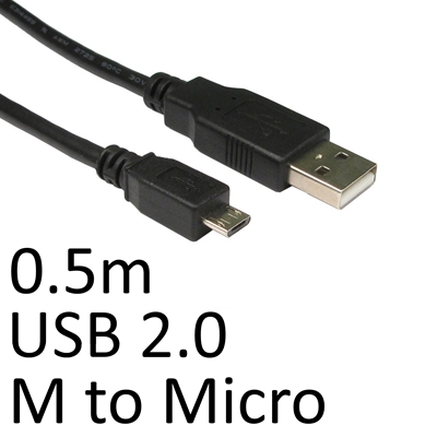cltar-26-2944-lg.jpg USB 2.0 A (M) to USB 2.0 Micro B (M) 0.5m Black OEM Data Cable - Image 1