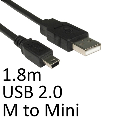cltar-cdl-062-lg.jpg USB 2.0 A (M) to USB 2.0 Mini B (M) 1.8m Black OEM Data Cable - Image 1