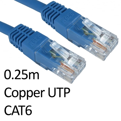 cltar-ert-600-hb-lg.jpg RJ45 (M) to RJ45 (M) CAT6 0.25m Blue OEM Moulded Boot Copper UTP Network Cable - Image 1
