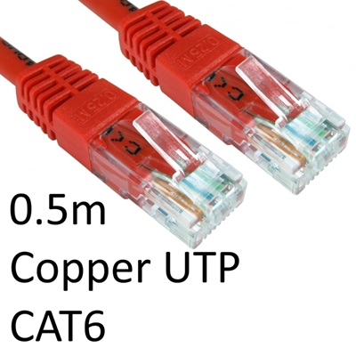 cltar-ert-600-rd-lg.jpg RJ45 (M) to RJ45 (M) CAT6 0.5m Red OEM Moulded Boot Copper UTP Network Cable - Image 1