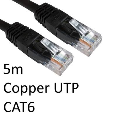cltar-ert-605-lg.jpg RJ45 (M) to RJ45 (M) CAT6 5m Black OEM Moulded Boot Copper UTP Network Cable - Image 1