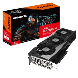 Gigabyte AMD Radeon RX 7600 GAMING OC 8GB GDDR6 Graphics Card, 2048 Streams, 2755 MHz Boost Clock, Triple Fan, RGB, 2x DisplayPorts / 2x HDMI Ports