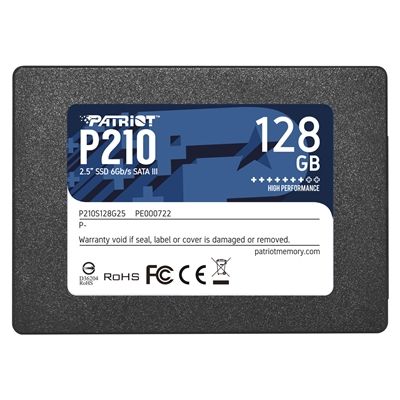 hdpat-p210s128g2-lg.jpg Patriot P210 (P210S128G25) 128GB 2.5 Inch SSD, Sata 3 Interface, Read 450MB/s, Write 540MB/s, 3 Year Warranty - Image 1
