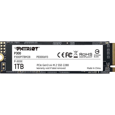 hdpat-p3001tbm28-lg.jpg Patriot P300 (P300P1TBM28) 1TB NVMe SSD, M.2 Interface, PCIe Gen3, 2280, Read 2100MB/s, Write 1650MB/s, 3 Year Warranty - Image 1