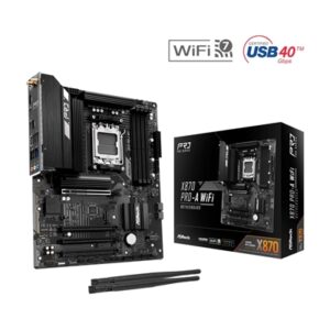 ASRock X870 Pro-A WiFi AMD AM5 Socket Motherboard, 4 x DDR5 Slots, 3x M.2 Socket, 2.5GbE LAN, Wi-Fi 7, 1x HDMI Port / 2x USB-C (USB4)