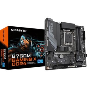 Gigabyte B760M GAMING X DDR4 Intel 1700 Socket Motherboard, Micro-ATX, 4x DDR4 Slots, 2x M.2 Sockets, Fitted I/O Shield, 2.5GbE LAN, 1x DisplayPort / 1x HDMI Port