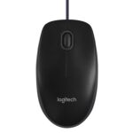 Logitech B100 Wired USB Mouse, 3-Buttons, 1000dpi and Optical Tracking, Ambidextrous Design for PC, Mac and Laptop, Black