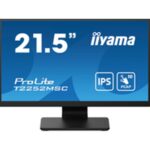 iiyama PROLITE T2252MSC-B2 21.5 Inch 10 Point Touchscreen IPS Monitor, Full HD, 5ms, USB Hub, HDMI, DisplayPort, Speakers, Black, Internal PSU, VESA