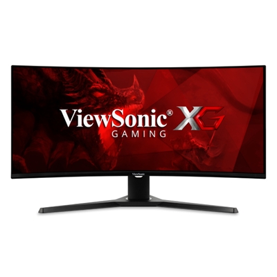 movie-vx34182kpc_91897877 Viewsonic VX3418-2KPC 34 Inch Curved Gaming Monitor, UWQHD, HDMI, Display Port, 180Hz, 1ms, Freesync, Speakers, Height Adjustable, VESA - Image 1