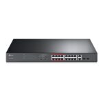 TP-Link TL-SL1218MP 16-Port Metal 10/100Mbps + 2-Port Gigabit Unmanaged PoE Switch (192W)