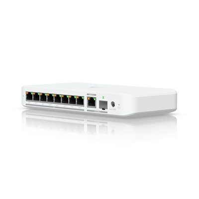 npubi-uswf25g8p-lg.jpg Ubiquiti USW-FLEX-2.5G-8-POE UniFi Flex 2.5G Ultra Compact 8 Port POE/USB-C Powered POE++ Managed Switch - Image 1