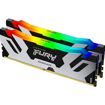 sdkin-564c32rs64-lg.jpg Kingston FURY Renegade KF564C32RSAK2-64 64GB (2x 32GB) DIMM System Memory, 6400MHz, DDR5, CL32, Silver, RGB, Intel XMP - Image 1