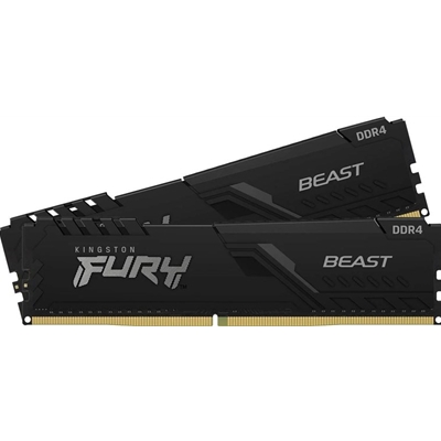 sdkin-kf432b64gb-lg.jpg Kingston FURY Beast KF432C16BBK2/64 64GB (2x 32GB) DIMM System Memory, 3200MHz, DDR4, CL16, Black, Intel XMP - Image 1