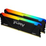 Kingston FURY Beast KF432C16BB2AK2/32 32GB (2x 16GB) DIMM System Memory, 3200MHz, DDR4, CL16, Black, RGB, Intel XMP