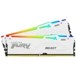Kingston FURY Beast KF556C36BWEAK2-32 32GB (2x 16GB) DIMM System Memory, 5600MHz, DDR5, CL36, White, RGB, Intel XMP, AMD EXPO