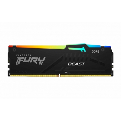 sdkin-kf560c36a8-lg.jpg Kingston FURY Beast KF560C36BBEA-8 8GB (1x 8GB) DIMM System Memory, 6000MHz, DDR5, CL36, Black, RGB, Intel XMP, AMD EXPO - Image 1