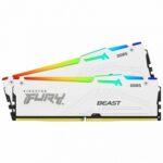 Kingston FURY Beast KF560C36BWEAK2-64 64GB (2x 32GB) DIMM System Memory, 6000MHz, DDR5, CL36, White, RGB, Intel XMP, AMD EXPO